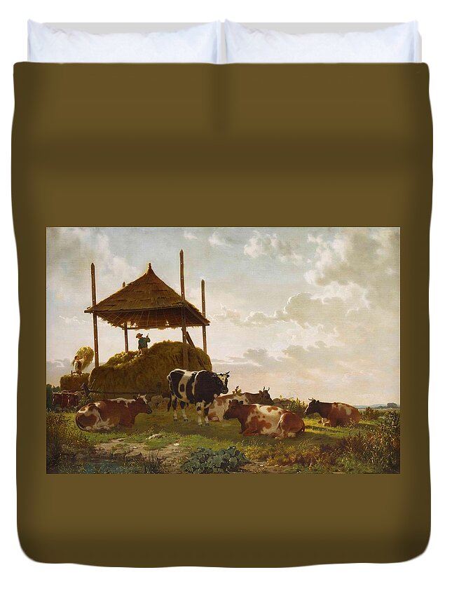 William Tylee Ranney(american Duvet Cover featuring the painting Haying Time by MotionAge Designs
