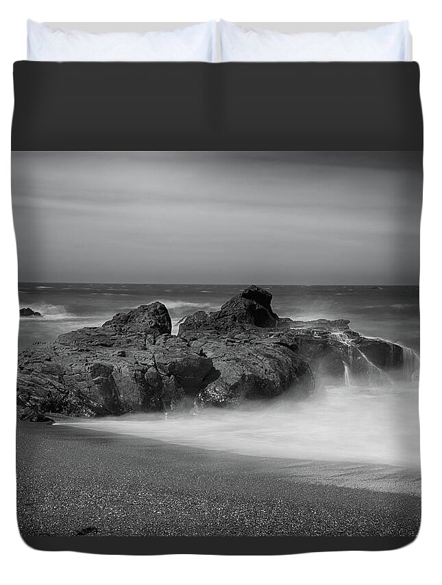 Cambria Duvet Cover featuring the photograph He Enters the Sea by Laurie Search
