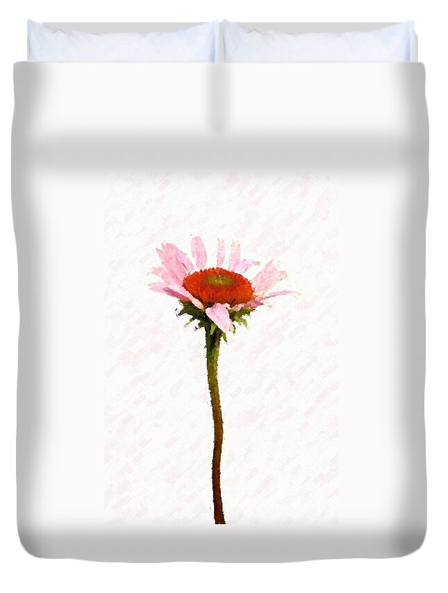 Caulk Duvet Cover featuring the photograph He Loves Me He Loves Me Not by Angie Tirado