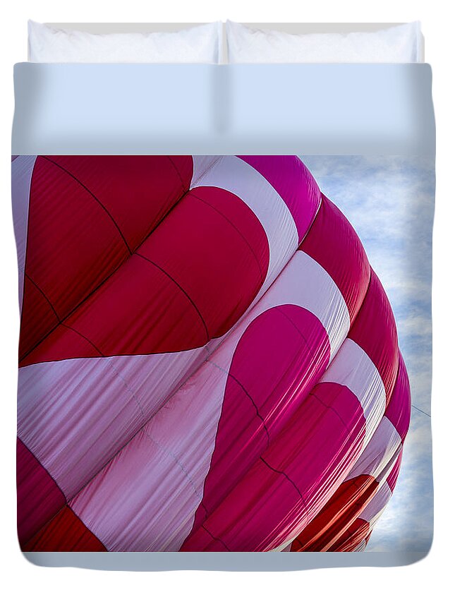 Colorado Duvet Cover featuring the photograph Heart Hot Air Balloon by Teri Virbickis