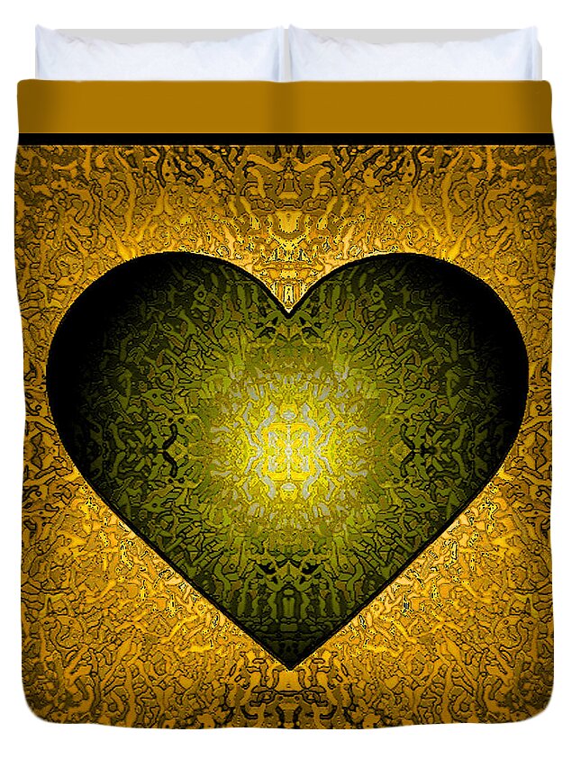  Duvet Cover featuring the painting Heart of Gold by Steve Fields