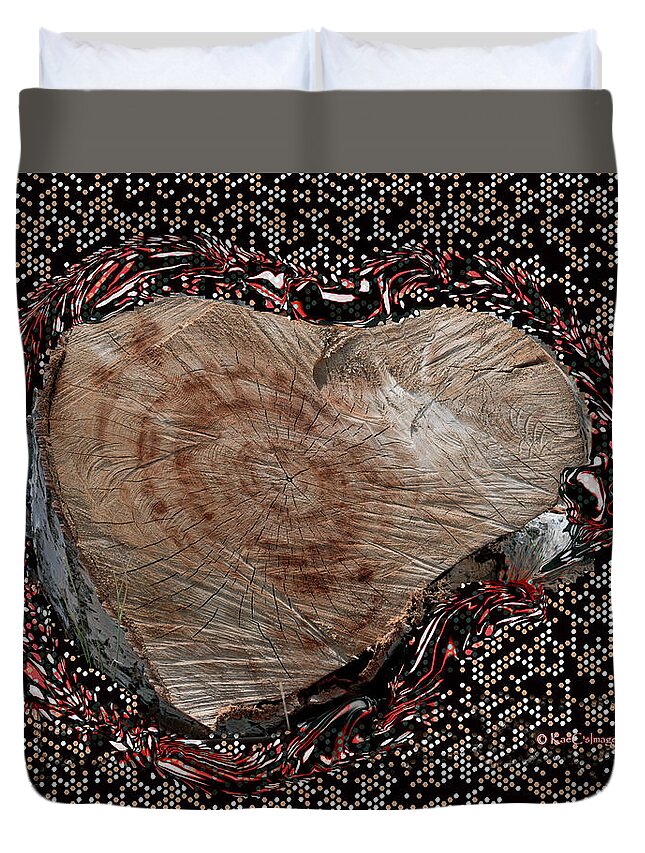 Cut Wood Duvet Cover featuring the photograph Heart of the Matter by Kae Cheatham