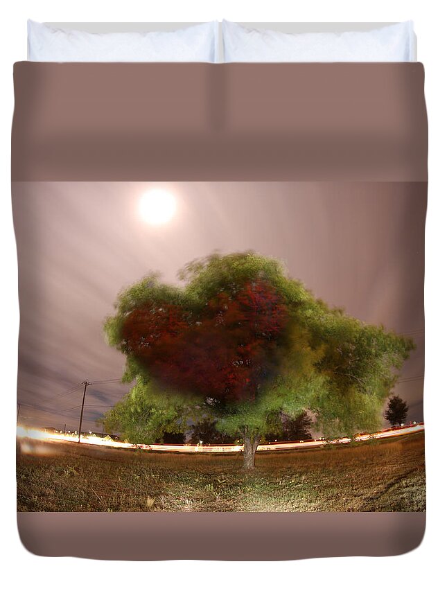 Landscape Duvet Cover featuring the photograph Heart tree Scene by Andrew Nourse
