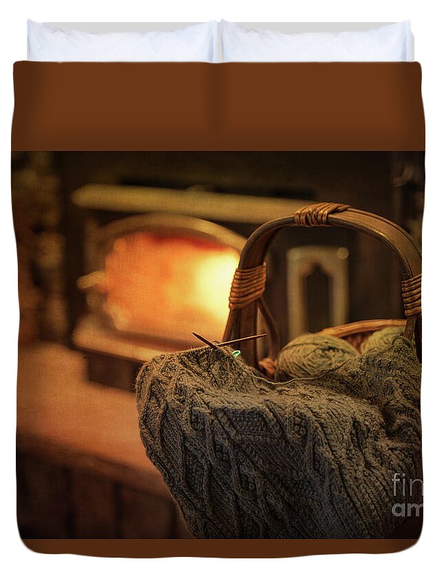 Fireplace Duvet Cover featuring the photograph Hearth and Home by Nicki McManus