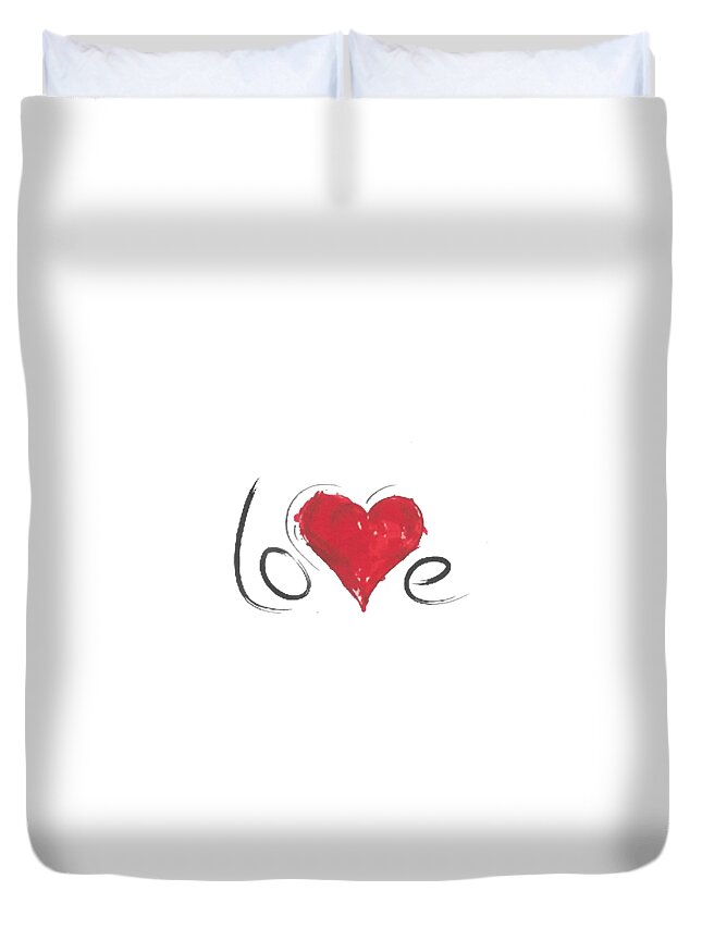 Love Duvet Cover featuring the painting Hearts 1 T-shirt by Herb Strobino