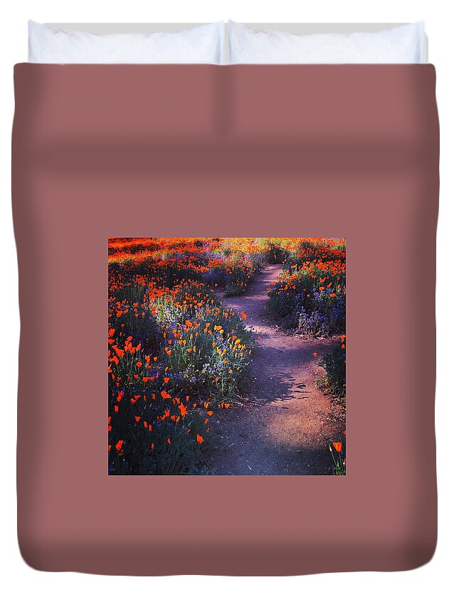 Poppy Duvet Cover featuring the digital art Heaven on Earth Poppies by Kevyn Bashore