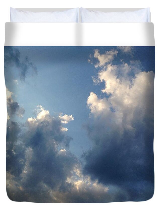 Sky Duvet Cover featuring the photograph Heavenly Clouds by Lisa Pearlman