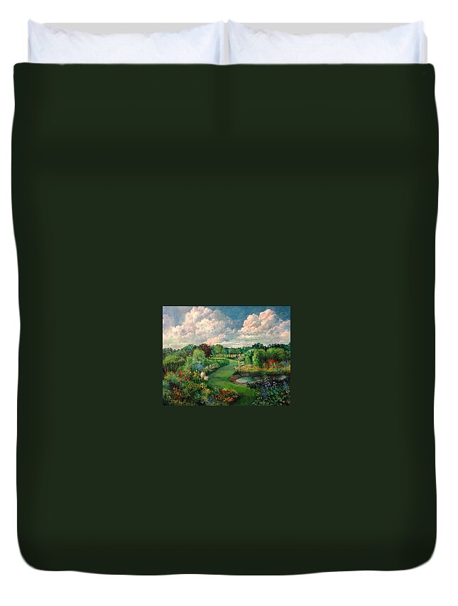 Heaven Duvet Cover featuring the painting Heaven's Garden by Rand Burns
