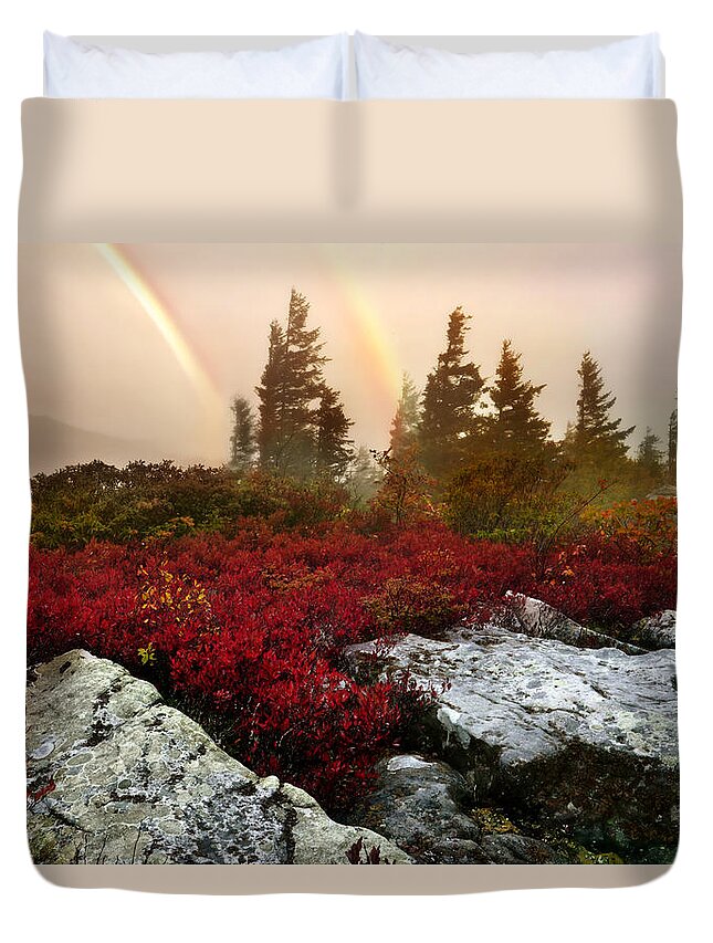 Rainbow Duvet Cover featuring the photograph Heaven's Jubilee by Lisa Lambert-Shank
