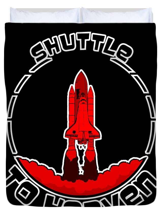 Shuttle Duvet Cover featuring the digital art Heavens Shuttle by Piotr Dulski