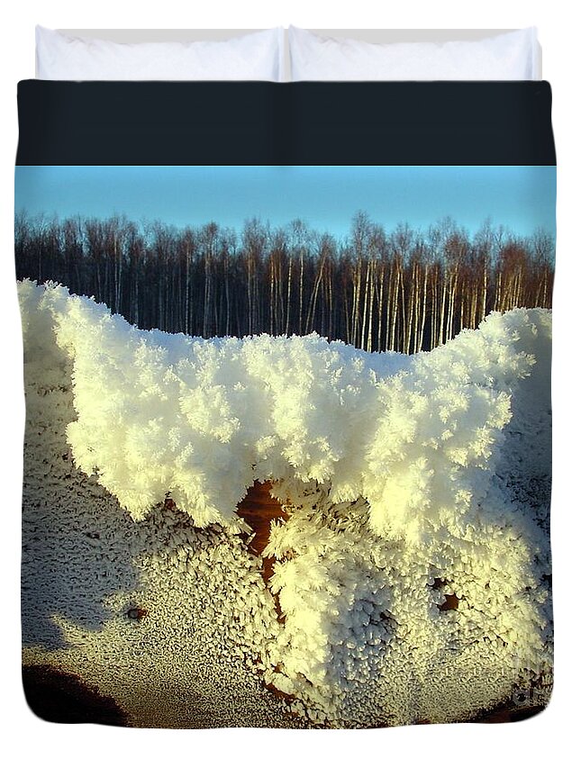 Ice Duvet Cover featuring the photograph Heavy Frost by Ronald Bissett