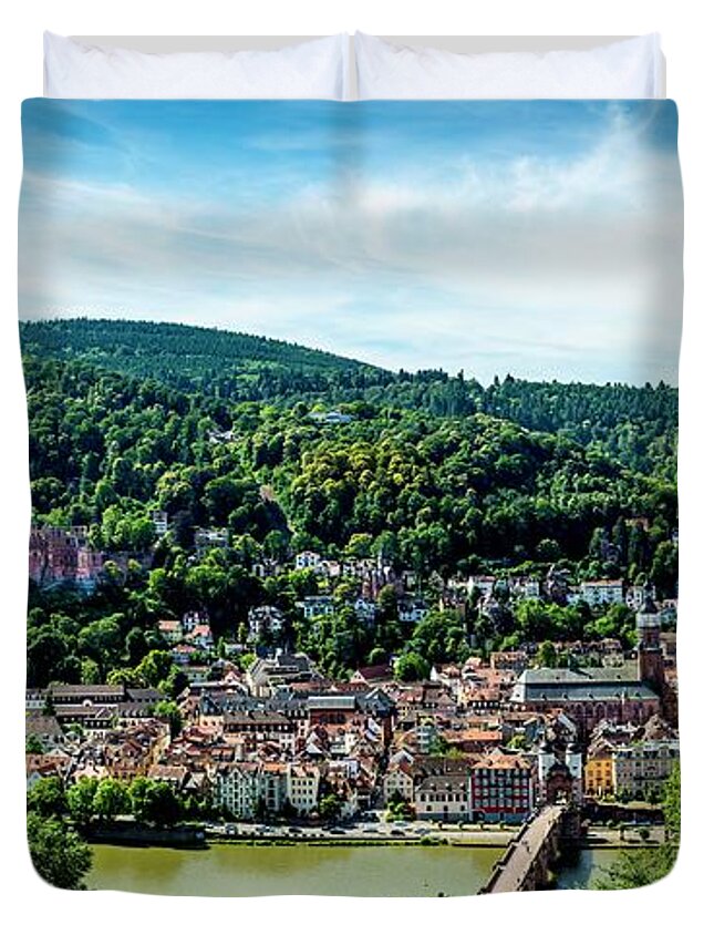 Old Duvet Cover featuring the photograph Heidelberg Germany by David Morefield