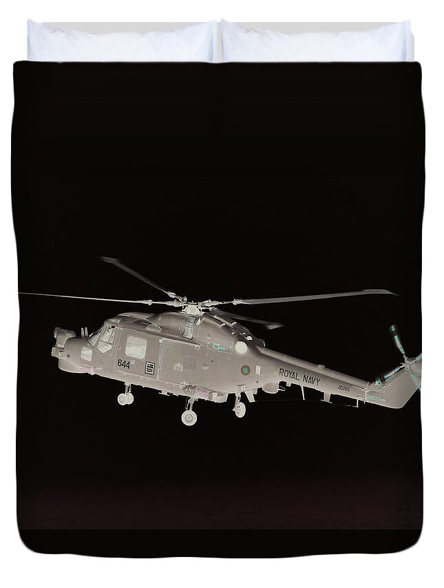 Helicopter Duvet Cover featuring the photograph Helicopter by James Hill