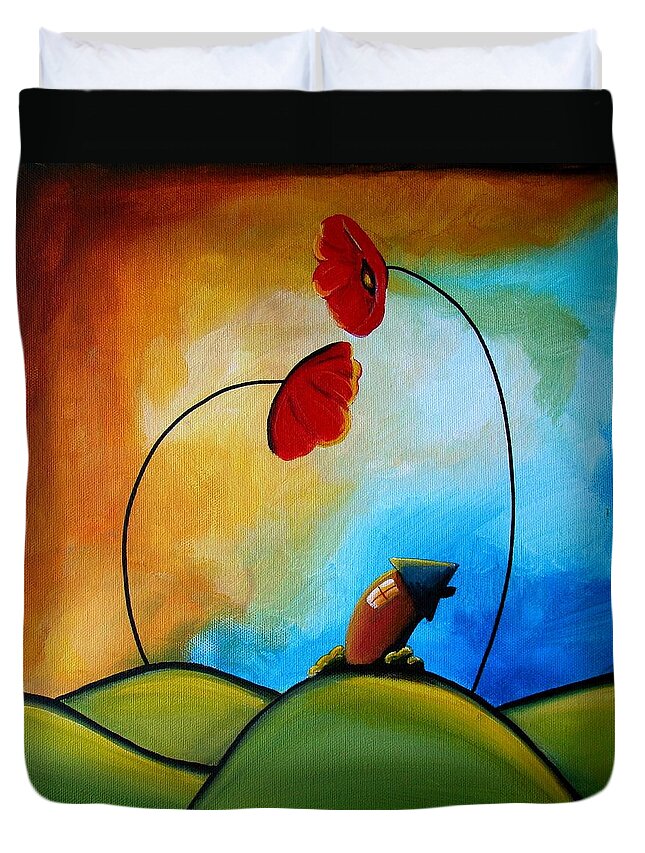 House Duvet Cover featuring the painting Hello by Cindy Thornton