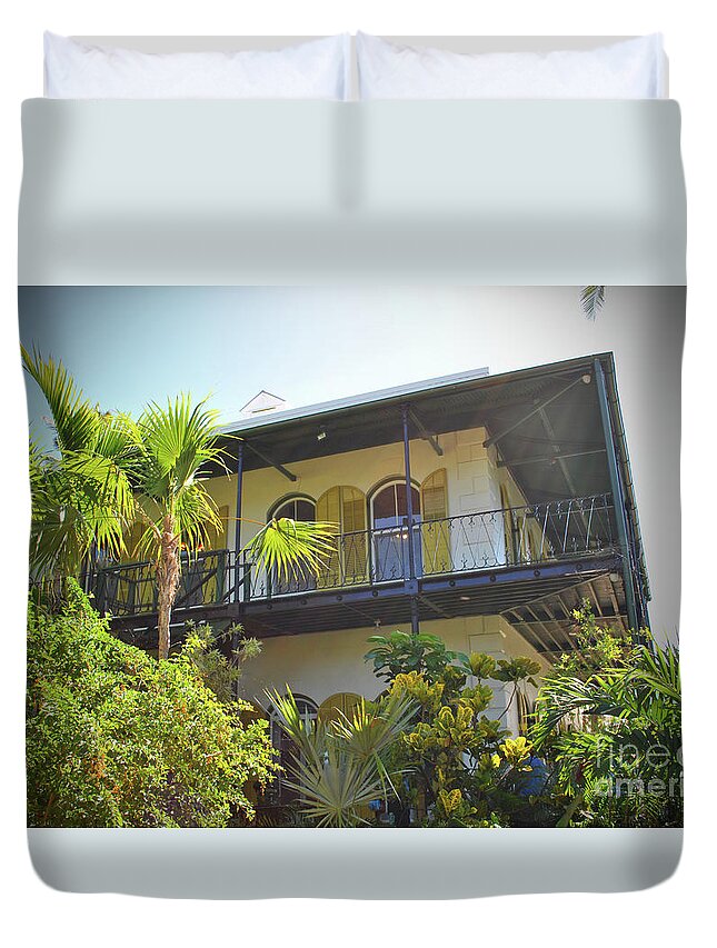  Key West Duvet Cover featuring the photograph Hemingway Home by Jost Houk