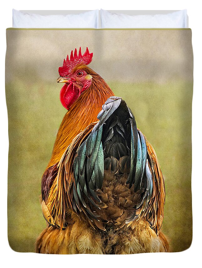 Cockerel Duvet Cover featuring the digital art Hen Party Does My Bum Look Big In This by Linsey Williams