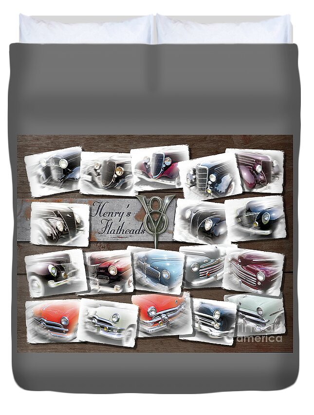 1932 Duvet Cover featuring the photograph Henry Ford's Flathead V-8s by Ron Long