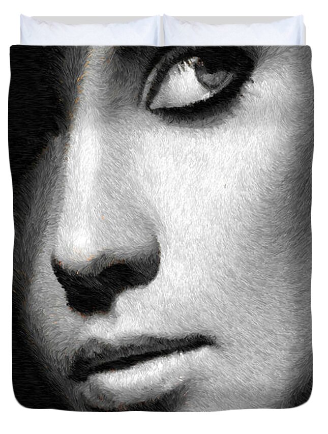  Duvet Cover featuring the digital art Here is Looking at You by Rafael Salazar