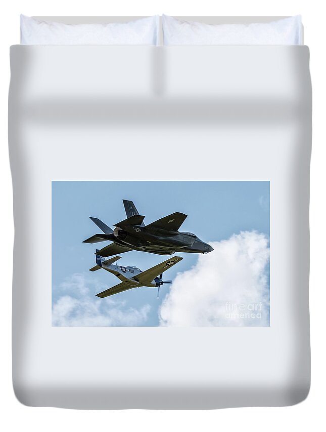 F35 Duvet Cover featuring the digital art Heritage Flight by Airpower Art
