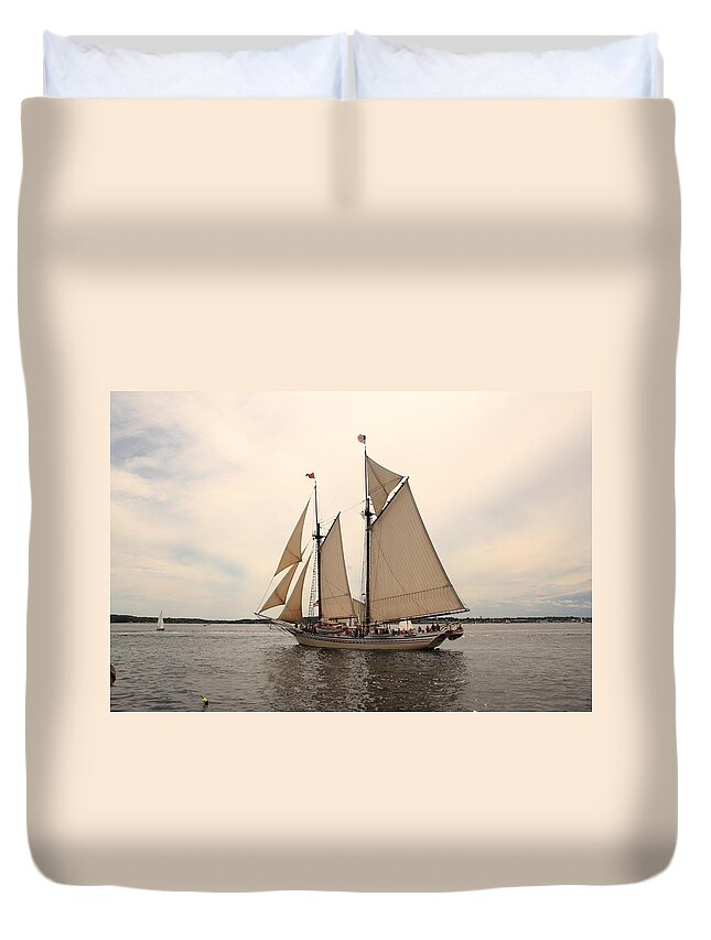 Seascape Duvet Cover featuring the photograph Heritage In Penobscot Bay by Doug Mills