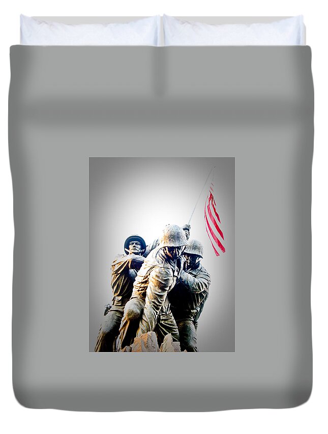 Iwo Jima Memorial Duvet Cover featuring the photograph Heroes by Julie Niemela