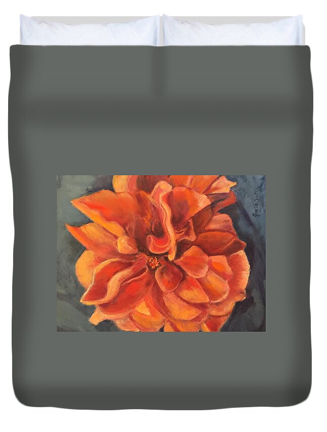 Flower Duvet Cover featuring the painting Hibiscus by Gloria Smith
