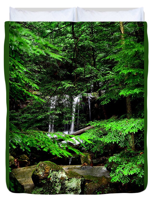 Mcconnell Mill State Park Pa Duvet Cover featuring the photograph Hidden Beauty by Lisa Wooten