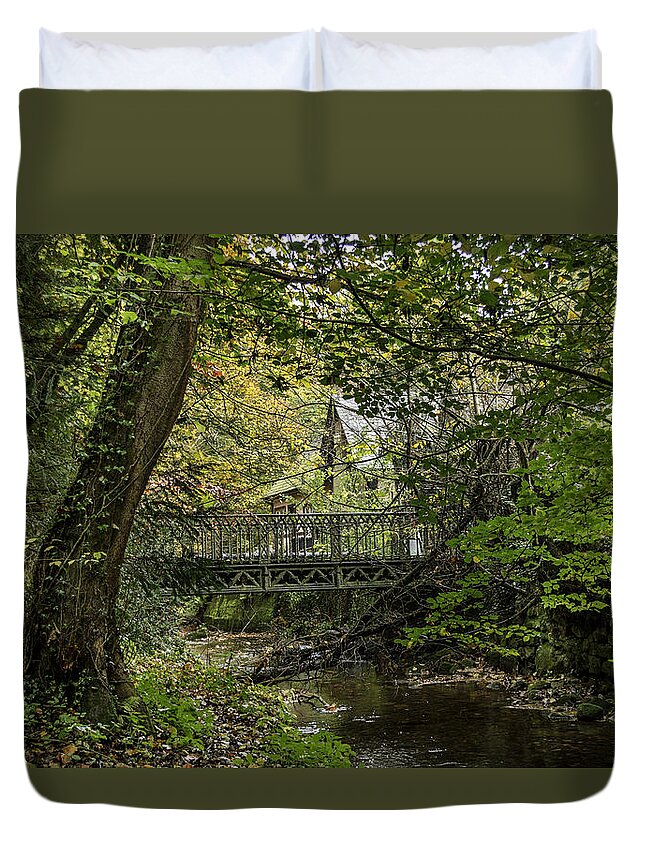 Season Duvet Cover featuring the photograph Hidden Bridge at Offas Dyke by Spikey Mouse Photography