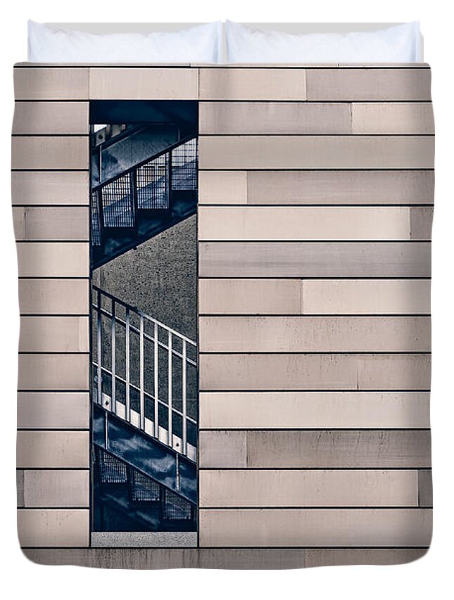 Architecture Duvet Cover featuring the photograph Hidden Stairway by Scott Norris