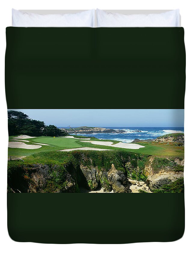 Photography Duvet Cover featuring the photograph High Angle View Of A Golf Course by Panoramic Images