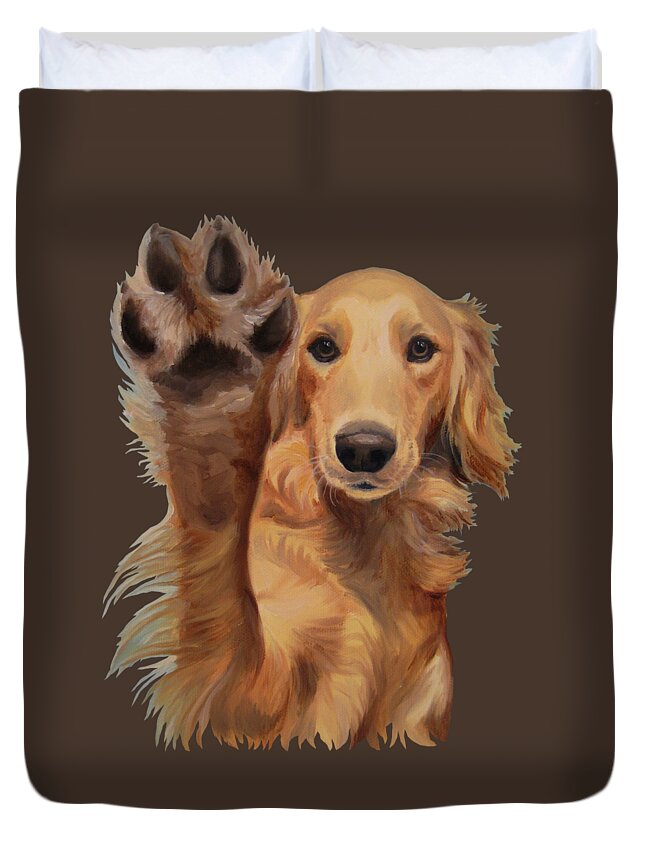 Noewi Duvet Cover featuring the painting High Five - apparel by Jindra Noewi