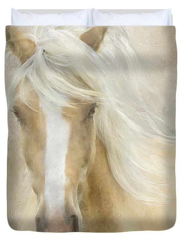 Horses Duvet Cover featuring the painting Spun Sugar by Colleen Taylor