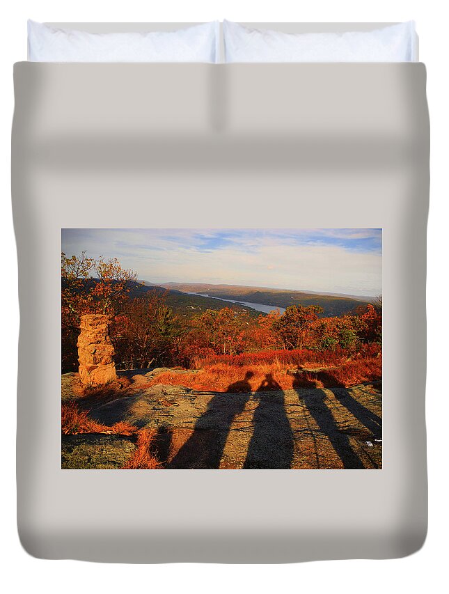 Hikers On The At Duvet Cover featuring the photograph Hikers on the AT by Raymond Salani III
