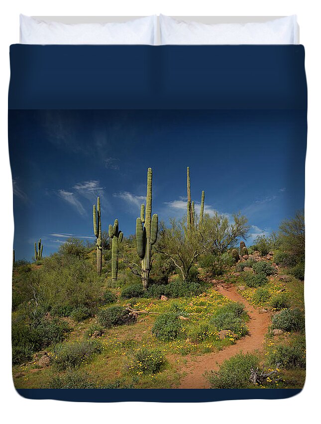 Spring Duvet Cover featuring the photograph Hiking in Springtime by Sue Cullumber
