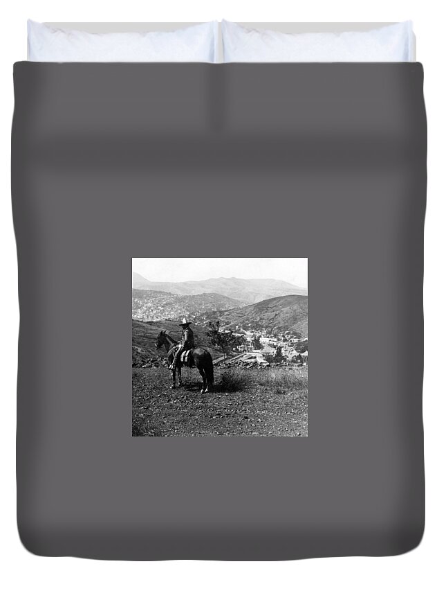 Guanajuato Duvet Cover featuring the photograph Hills of Guanajuato - Mexico - c 1911 by International Images