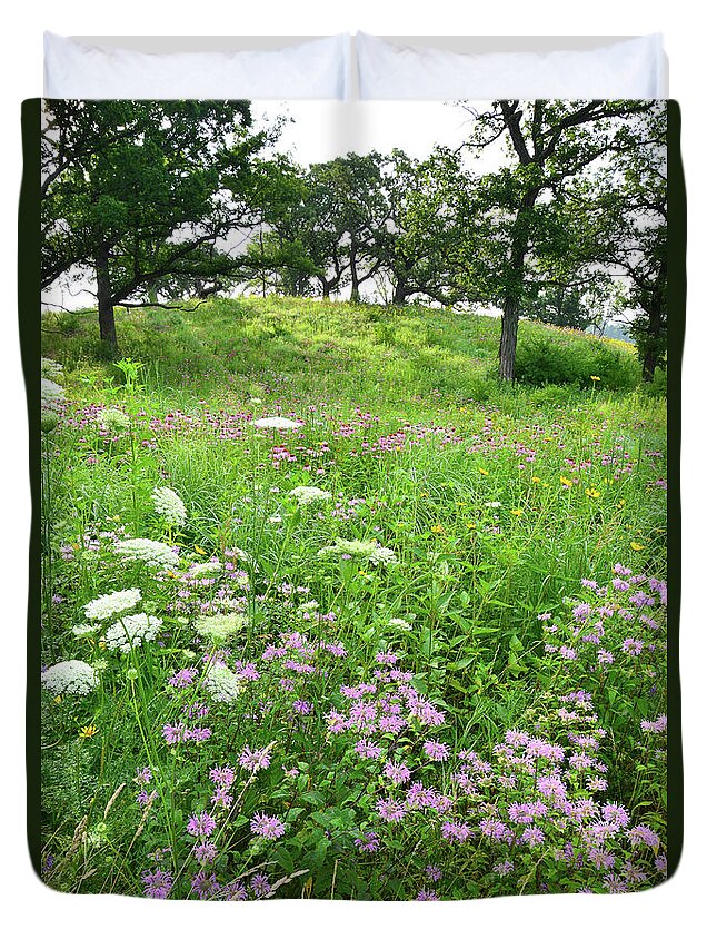 Black Eyed Susan Duvet Cover featuring the photograph Hills of Wildflowers in Chain-o-Lakes SP by Ray Mathis