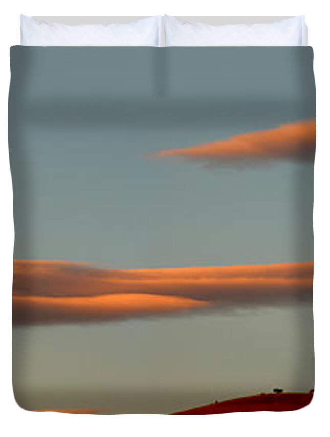 Hills Duvet Cover featuring the photograph Hills Under the Sunset Clouds of Sonoma County California by Wernher Krutein
