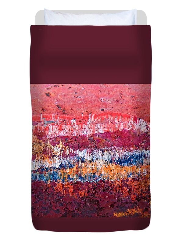Abstracts Duvet Cover featuring the photograph Hillside Sunset by Marilyn Cornwell