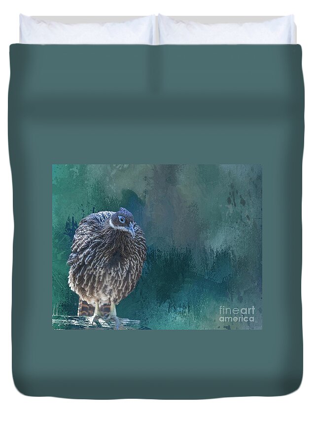 Pheasant Duvet Cover featuring the photograph Himalayan Monal by Eva Lechner