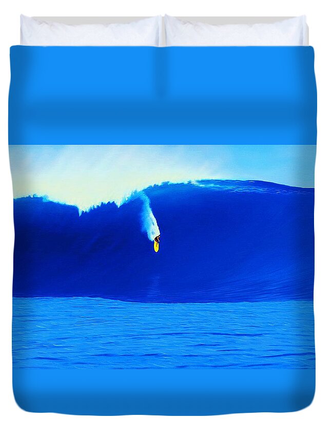 Surfing Duvet Cover featuring the painting Himalayas 2010 by John Kaelin