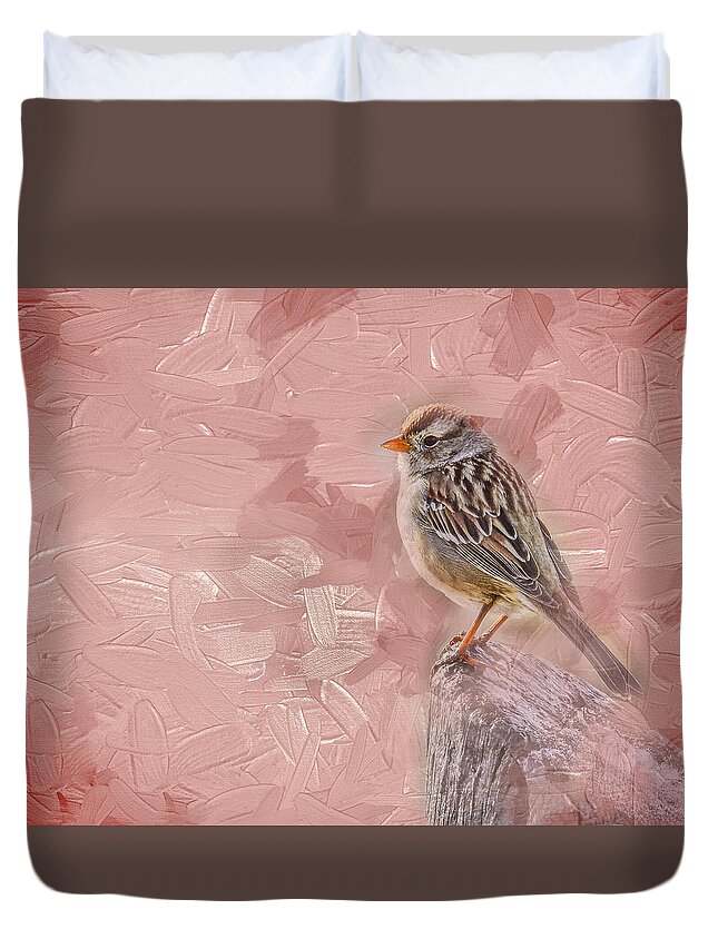 Bird Duvet Cover featuring the photograph His Eye is on the Sparrow by Ches Black