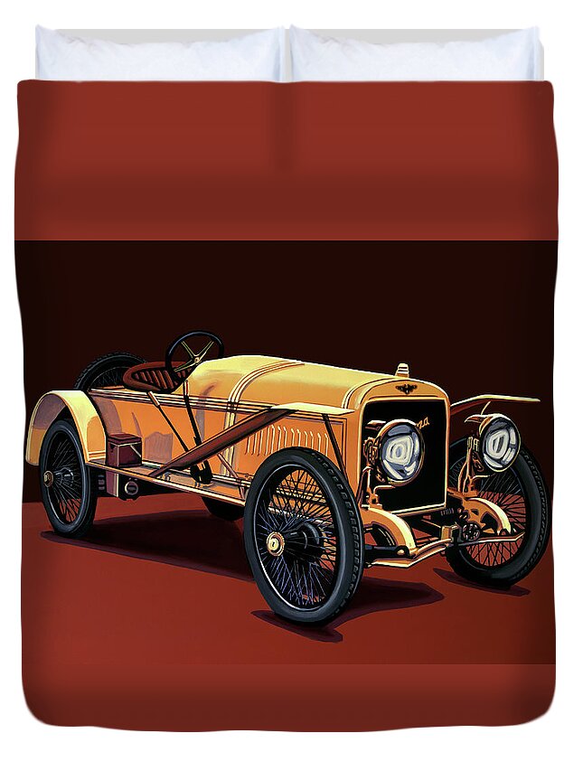 Hispano Suiza T15 Alfonso Xiii Duvet Cover featuring the painting Hispano Suiza T15 Alfonso Xlll 1912 Painting by Paul Meijering