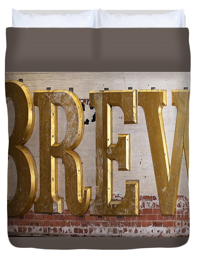 Brewery Duvet Cover featuring the photograph A Golden Brew by Brenda Kean