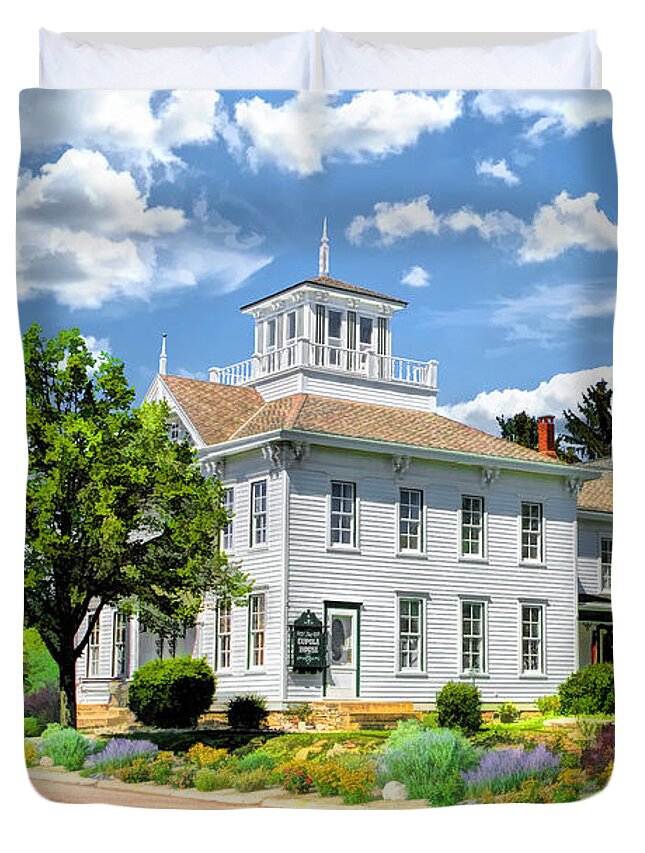 Door County Duvet Cover featuring the painting Historic Cupola House in Egg Harbor Door County by Christopher Arndt