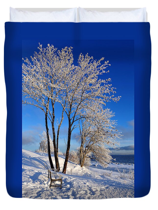 Norway Duvet Cover featuring the photograph Hoarfrost by Randi Grace Nilsberg