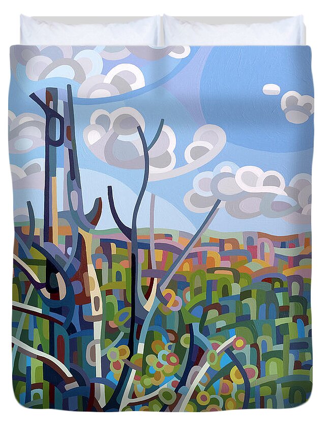 Fine Art Duvet Cover featuring the painting Hockley Valley by Mandy Budan