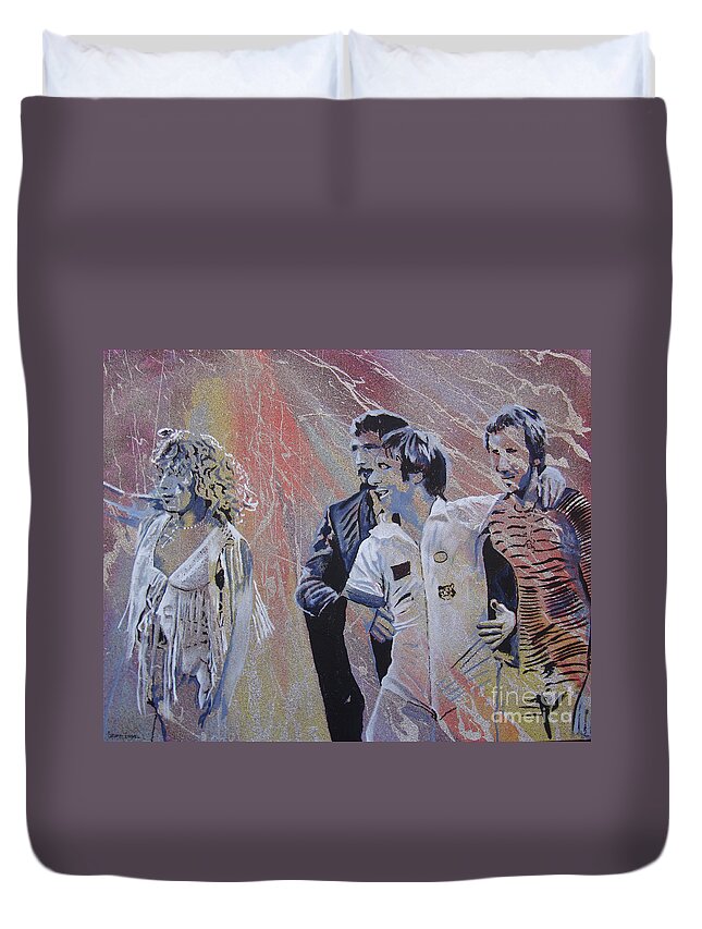 The Who Duvet Cover featuring the painting Holding Up The Moon by Stuart Engel