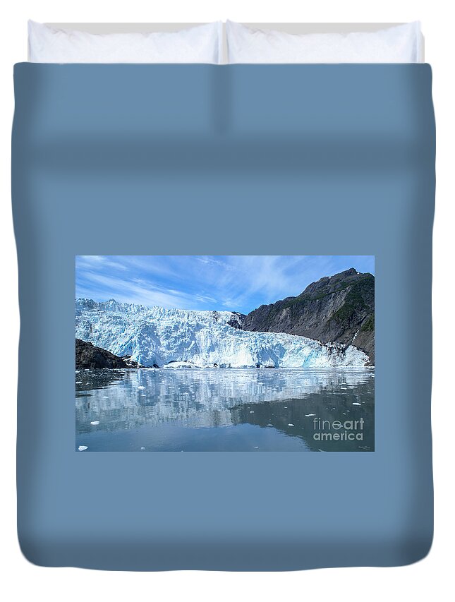 Alaska Duvet Cover featuring the photograph Holgate Glacier by Jennifer White