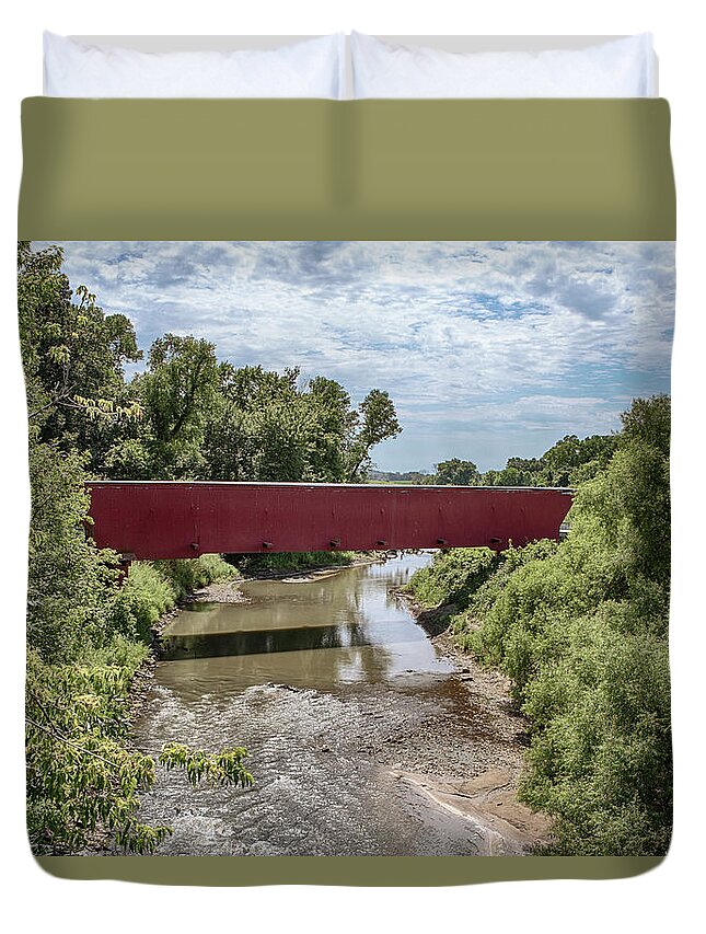 Holliwell Covered Bridge Duvet Cover featuring the photograph Holliwell Covered Bridge 3 by Susan Rissi Tregoning