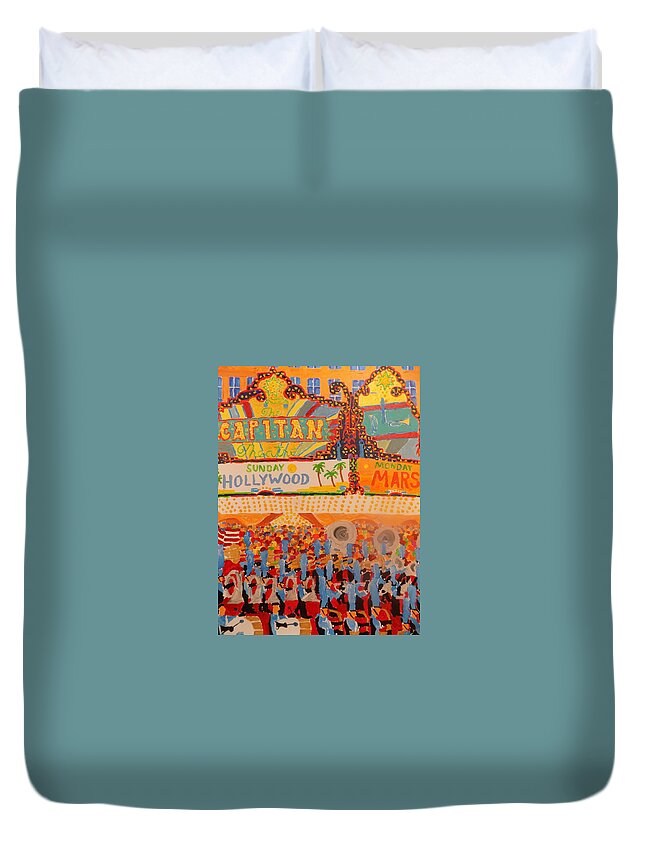 Theater Duvet Cover featuring the painting Hollywood Parade by Rodger Ellingson